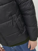 Jack Jones Erkek Siyah Rüzgar Geçirmez Puffer Mont 12235859S - 7