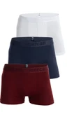 Mercan Erkek 3'lü Pamuklu Likralı Çok Renkli Esnek Boxer (BORDO LACİVERT BEYAZ) - 1