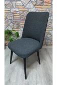 kılıfteks  Büyük Oval Sandalye Kılıfı Antrasit Jakar Kumaş - 2