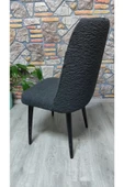 kılıfteks  Büyük Oval Sandalye Kılıfı Antrasit Jakar Kumaş - 5