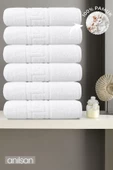 6'lı Greek Beyaz Banyo Havlusu - 70x140cm, 490gr, %100pamuk, Spa Ve Otel Havlusu - 1