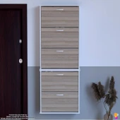 Modilayn VARBİ UMAY' 2 Li Asma Kapı Önü 72x193x26 5 Düşer Kapak 10 Bölmeli Ayakkabılık - 5