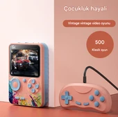 QASUL G5 Yeni Tasarım Oyunları 500 1 Klasik Oyun Konsolları Renkli Ekran Retro Oyun Makinesi 3.0 İnç Ekran - 2