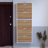 Modilayn VARBİ UMAY' 2 Li Asma Kapı Önü 72x193x26 cm 5 Düşer Kapak 10 Bölmeli Ayakkabılık - 3