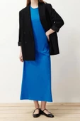 Moda Regular Casual Günlük Süprem Örme Bisiklet Yaka Kolsuz Kol Basic Maxi Boy Tesettür Elbise - 3