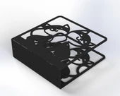 Kedi Desenli Peçetelik Sofra Mutfak Peçetelik Siyah - 5