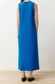 Moda Regular Casual Günlük Süprem Örme Bisiklet Yaka Kolsuz Kol Basic Maxi Boy Tesettür Elbise - 6