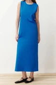 Moda Regular Casual Günlük Süprem Örme Bisiklet Yaka Kolsuz Kol Basic Maxi Boy Tesettür Elbise - 4