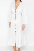 Moda Dokuma Oversize Kalıp Uzun Şal Yaka Standart Kol Shally Basic Düz Desen Kimono Kaftan - 1