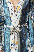 Moda Dokuma Regular Kalıp Uzun Kruvaze Standart Kol Shally Kruvaze Soyut Desen Kimono Kaftan - 4