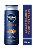 Nivea Men Sport Erkek Saç Yüz ve Vücut Yıkama Jeli 500 ML thumbnail 1