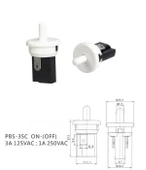 Ters Buton Yuvarlak Beyaz 20 mm 2 Pim PBS-25C ( Kapalı Kontak ) - 1