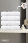 4'lü Greek Beyaz Banyo Havlusu - 70x140 Cm, 490 Gr, %100pamuk, Spa Ve Otel Havlusu - 1