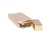 Metal Puro Çakmağı Gold - Baklava Desen Tek Torch Jet Alev - 4