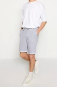 Moda Örme Geniş Paça Gündelik Regular Normal Kesim Orta Boy Lastik Belli Bağcıklı Duble Paça Şort - 3