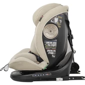 Ultimate 360 ° Dönebilir Yatabilir 0-36 Kg Deri Oto Koltuğu ISOFIX/SIP/LATCH Bej thumbnail 4