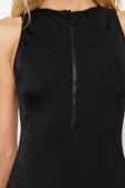 Kadın Moda Atma Kap Askılı Boxer Yaka Siyah Halter Yaka Şort Mayo - 5
