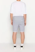 Moda Örme Geniş Paça Gündelik Regular Normal Kesim Orta Boy Lastik Belli Bağcıklı Duble Paça Şort - 4