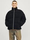 Jack Jones Erkek Rüzgar Geçirmez  Siyah Kadife Puffer Mont 12260464S thumbnail 2