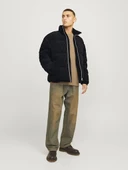 Jack Jones Erkek Rüzgar Geçirmez  Siyah Kadife Puffer Mont 12260464S thumbnail 5