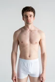 Mercan 3'lü Beyaz Pamuklu Likralı Premium Esnek Kumaş Erkek Boxer - 2