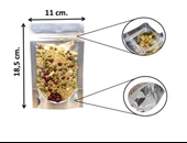 Doypack Pencereli Metalize Kilitli Kese Kağıdı - 100 Gramlık - 11x18x7 Cm. - 20 Adetlik 1 Paket thumbnail 2