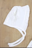Kız Bebek Natural Pamuk Kumaş 5 Li Lüks Hastane Çıkışı Seti STL6872 - 4