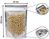 Doypack Pencereli Metalize Kilitli Kese Kağıdı - 250 Gramlık - 13x22x7 Cm. - 100 Adet - 8