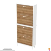 Modilayn UMAY' 2 Li Kapı Önü 72 x 168 x 25,5 cm’ lik 4 Düşer Kapak 8 Göz Bölmeli Ayakkabılık - 6