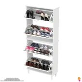 Modilayn UMAY' 2 Li Kapı Önü 72 x 168 x25, 5 cm’ lik 4 Düşer Kapak 8 Göz Bölmeli Ayakkabılık - 5