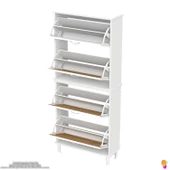 Modilayn UMAY' 2 Li Kapı Önü 72 x 168 x 25,5 cm’ lik 4 Düşer Kapak 8 Göz Bölmeli Ayakkabılık - 7