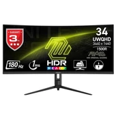 MSI 34" VA MAG 342CQR E2 1MS 180HZ HDMI-DP KAVISLI GAMING MONİTÖR 3440X1440 thumbnail 1
