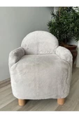 Holm Ev Design Peluş Kumaş Ahşap Ayaklı Çocuk Bebek Koltuğu Berjer - 6