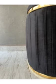 Lüks Kadife Siyah Puf - 5