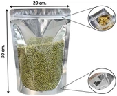 Doypack Pencereli Metalize Kilitli Kese Kağıdı - 1000 Gramlık - 20x30x8 Cm. - 200 Adet thumbnail 3