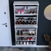 Modilayn UMAY' 2 Li Asma Antre Hol 72x156x25, 5 cm’ lik 4 Düşer Kapak 8 Raf Bölmeli Ayakkabılık - 4