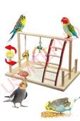 Kuş Oyuncağı Kuş Oyun Parkı Muhabbet Kuşu Papağan Oyuncağı Kuş Aksesuarları Kuş Salıncak thumbnail 5