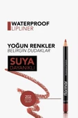 Flormar Suya Dayanıklı Dudak Kalemi (BORDO) - Waterproof Lipliner - 202 Soft Pink Brown - 8690604111022 - 6
