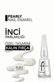 Flormar Sedefli Parlak Oje (Beyaz) - Pearly Nail Enamel - PL201 Luxury White - 8682536035422 - 5