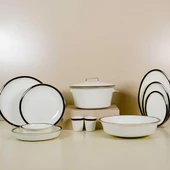 Evaliza Alaia 60 Parça 12 Kişilik Yemek Takımı - Black Gold - 2