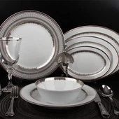 Evaliza Crown 60 Parça 12 Kişilik Yemek Takımı - Platin thumbnail 2