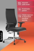 Metta Ergolife SynchroSit 10 Ergonomik Fileli ve Deri Çalışma Sandalyesi / Ofis Koltuğu - 211.D.1.3E3 - 1