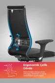 Metta Ergolife SynErgolife Synchrosit 10 Ergonomik Ofis Sandalyesi | Ayarlanabilir Kolçaklı, Fileli, Öğrenci Sandalyesi -211.D.1.3E3 - 2