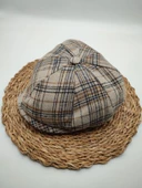 Çizgili Modern Erkek Klasik Kasket Krem Renk thumbnail 2