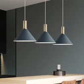 Rsylight Retro Metal Masa Üstü  3 Lü Gri Rustik Dekoratif Sarkıt Avize 100 cm - 1