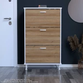 Modilayn VARBİ Antre Hol 72 x 127x 25, 5 cm’ lik 3 Düşer Kapak 6 Göz Raf Bölmeli Ayakkabılık - 1