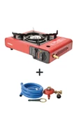 Tekli Portatif Ocak Kırmızı+Hortum Dedantör Set thumbnail 1