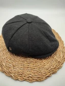 Nokta Desenli Erkek Klasik Kasket Siyah Renk - 1