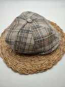 Çizgili Modern Erkek Klasik Kasket Krem Renk thumbnail 5