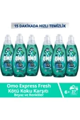 Omo Express Fresh Kötü Koku Karşıtı Beyaz & Renkliler Sıvı Çamaşır Deterjanı 6x1480ml - 1